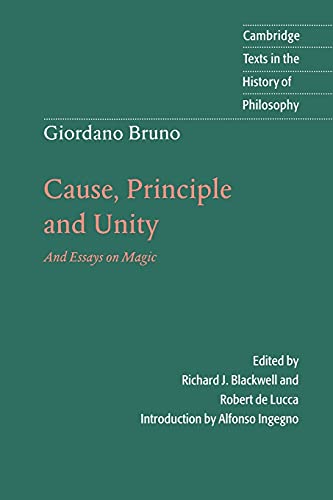 Giordano Bruno: Cause, Principle and Unity: And Essays on Magic cover