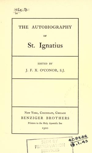 The Autobiography of St. Ignatius cover