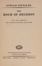 The Hour of Decision "Jahre der Entscheidung" cover